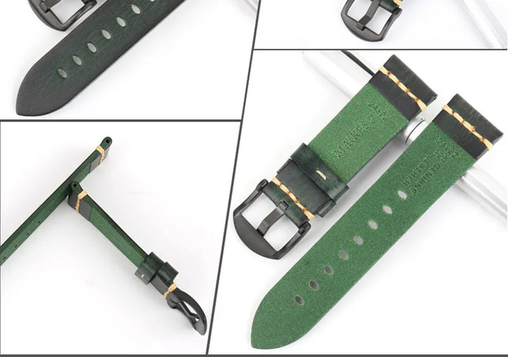 Handmade Vintage Leather Watch Strap 18–24mm – MAIKES
