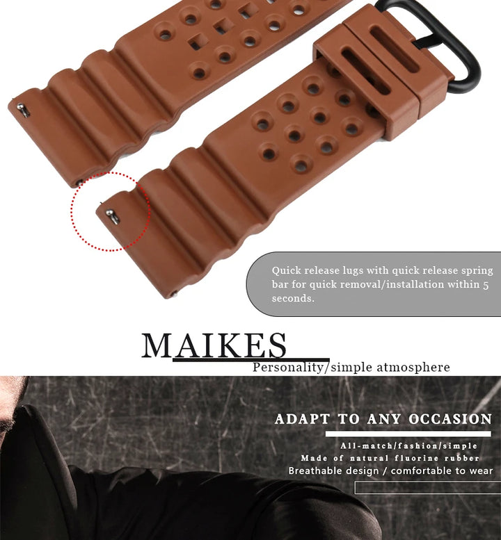 Quick Release Watch Bands 20mm 22mm 24mm Watch Accessories Sport Rubber Watch Strap Smart Watch Bracelet Belt