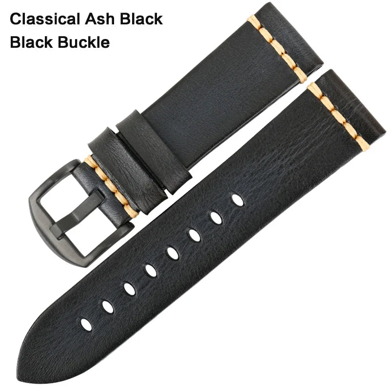 Handmade Vintage Leather Watch Strap 18–24mm – MAIKES
