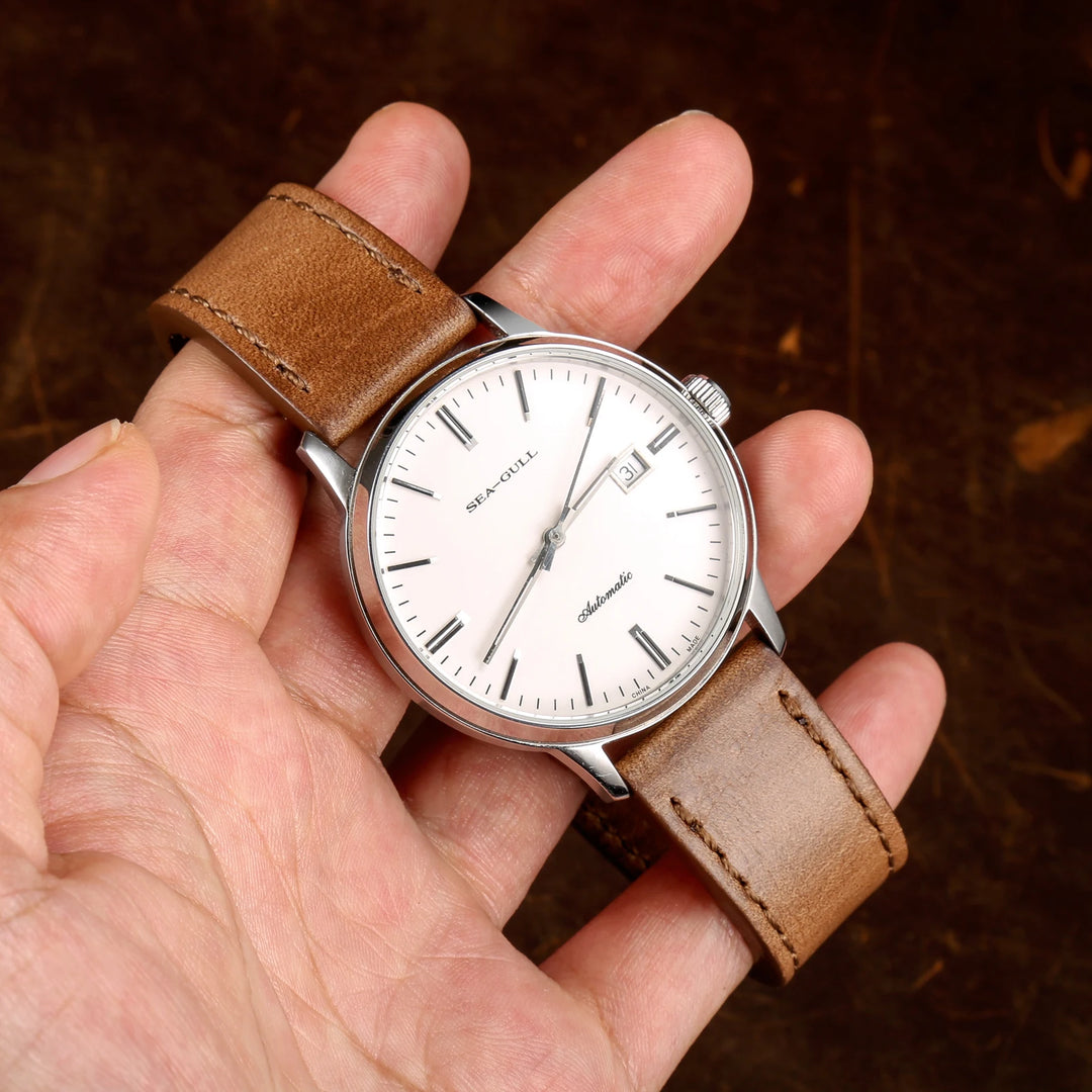 High Quality Horween  Genuine Leather Straps Brown Soft Wrap Handmade Cowhide Wrist Bands 18mm 20mm 22mm