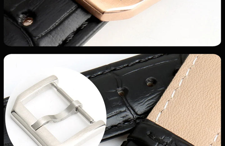 MAIKES Stainless Steel Watch Clasp 16mm 18mm 20mm 22mm Black Rose Gold Watch Buckle For Leather Watch Band