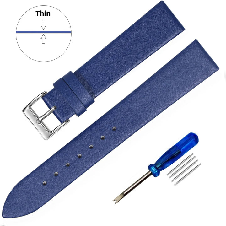 Thin Genuine Leather Watch Strap Band 12–22mm (Watch Band Belt)