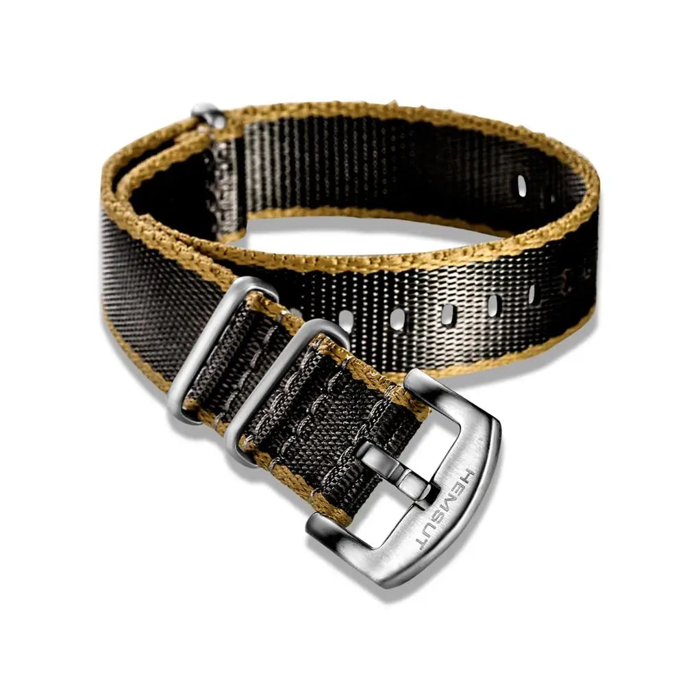HEMSUT Nylon One-Piece Quick-Drying Watch Strap 18-24mm