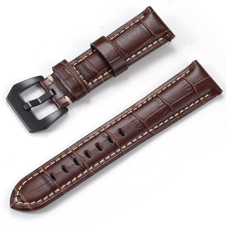 Men’s Genuine Leather Watch Band 22–24mm (Top Grain, High Quality)