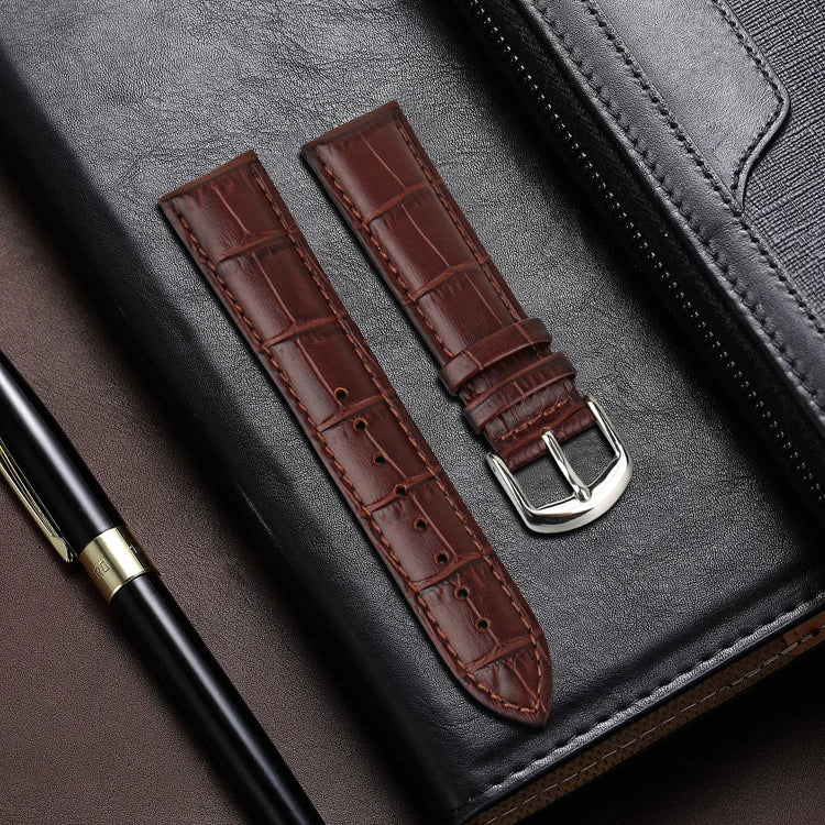 MAIKES Genuine Leather Watch Strap – 18/20/22mm, Black Wristband