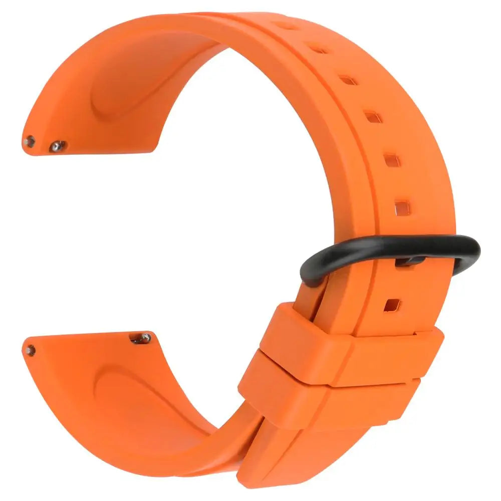 Top Fluoro Rubber Watch Band 20mm 22mm Sport Silicone Watch Strap Quick Release Watchband For HUAWEI GT Casio Citizen Seiko