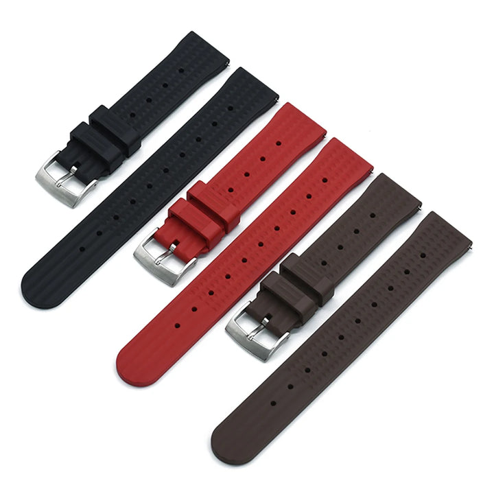 NATOBELT Quality Waffle FKM Rubber Strap 20mm 22mm Sport Quick Release Rubber Watchbands For Men's Diving Watch