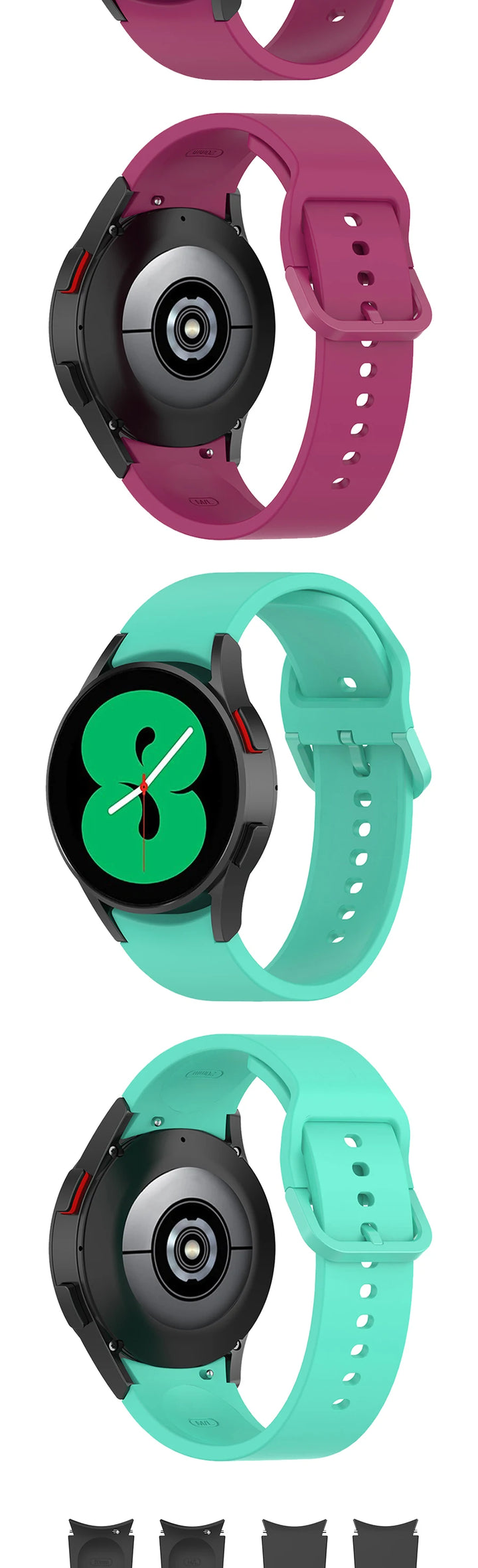 20mm Silicone Watch Strap for Samsung Galaxy Watch 40–46mm Sports Band