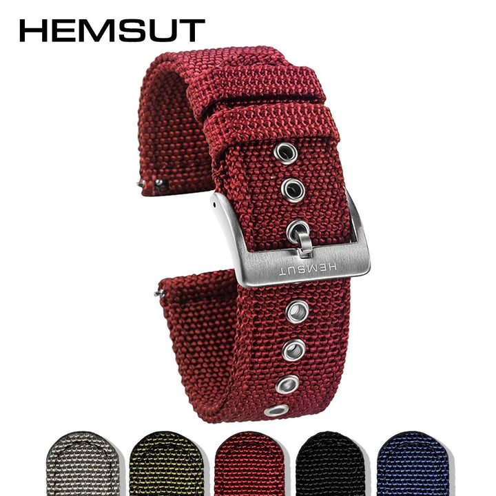 Hemsut Nylon Quick-Release Watch Strap – 18–24mm Military Style