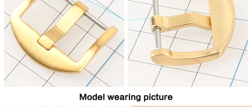 MAIKES Stainless Steel Watch Buckle 16mm 18mm 20mm 22mm 24mm Leather Strap Watch Clasp Black Rose Gold