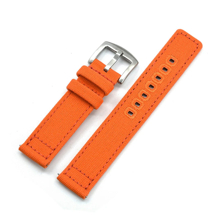 JUELONG Premium Nylon Sailcloth Watch Strap 20mm 22mm Canvas Sailcloth Watch Bands Quick Release Perfect Fit Flat End Universal
