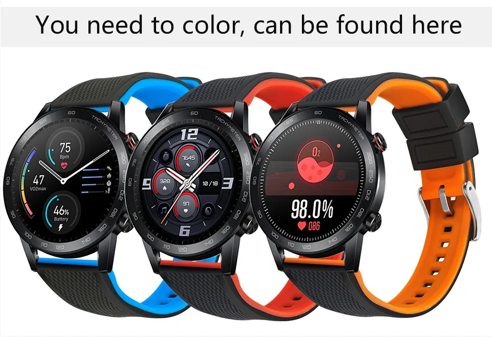 Hemsut  Silicone Smart  Watch Bands, 18mm 20mm 22mm Quick Release Rubber Watch Strap for Man Women Soft Replacement