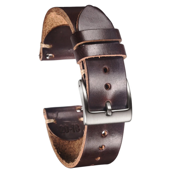 HEMSUT Leather Watch Bands 20 22mm Soft Wrap Handmade Wrist Straps Horween US Chromexcel 18mm 19mm 21mm