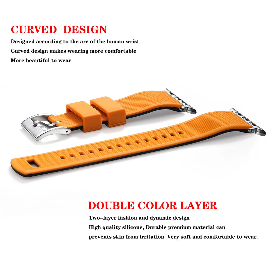 New Silicone Rubber Apple Watch Band 38–45mm