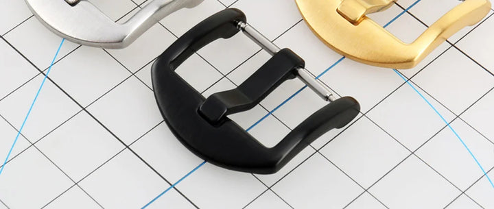 MAIKES Stainless Steel Watch Buckle 16mm 18mm 20mm 22mm 24mm Leather Strap Watch Clasp Black Rose Gold