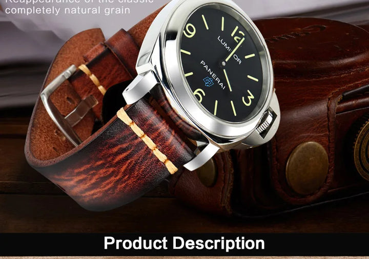 Handmade Vintage Leather Watch Strap 18–24mm – MAIKES