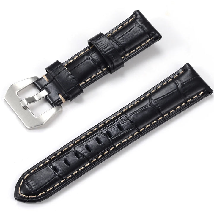 Men’s Genuine Leather Watch Band 22–24mm (Top Grain, High Quality)
