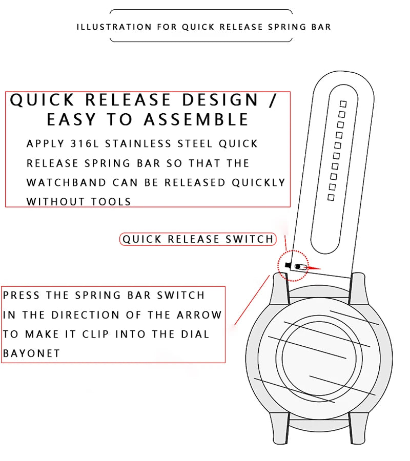 Top Fluoro Rubber Watch Band 20mm 22mm Sport Silicone Watch Strap Quick Release Watchband For HUAWEI GT Casio Citizen Seiko