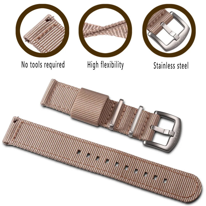 Military Nylon Quick-Release Watch Band (18-24mm)