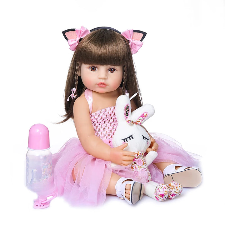 50 cm Full Silicone Reborn Toddler Baby Doll – Soft Body, Sweet Face