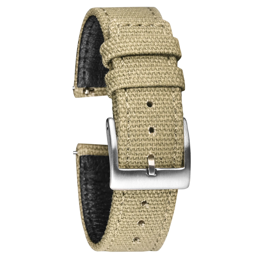 Hemsut Grey Canvas Quick-Release Watch Strap (18-22mm)