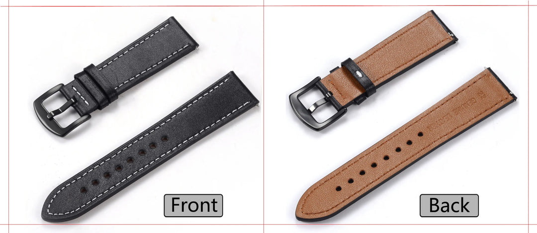 Men’s Genuine Leather Watch Band 22–24mm (Top Grain, High Quality)