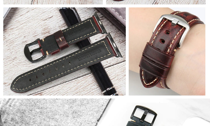 Vintage Cow Leather Apple Watch Strap – 40-45mm for Series 4-9 & SE