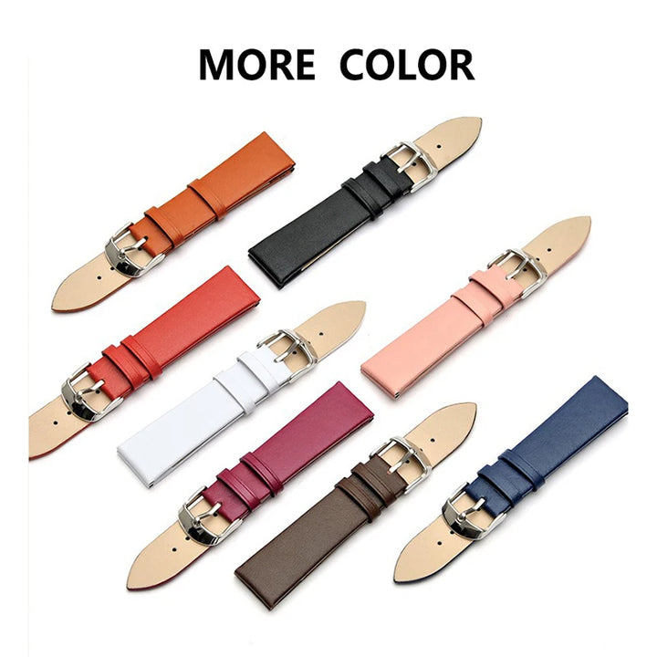 Thin Genuine Leather Watch Strap Band 12–22mm (Watch Band Belt)