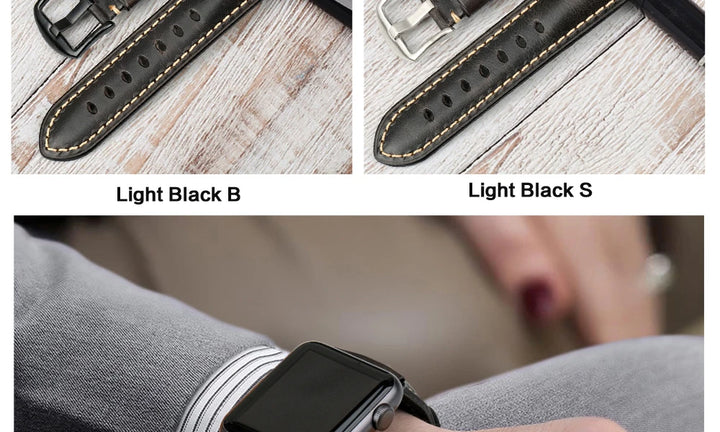 Vintage Cow Leather Apple Watch Strap – 40-45mm for Series 4-9 & SE