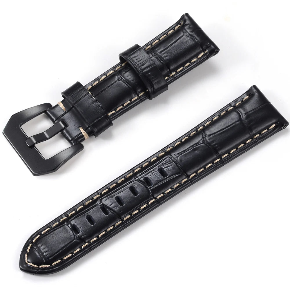 Men’s Genuine Leather Watch Band 22–24mm (Top Grain, High Quality)