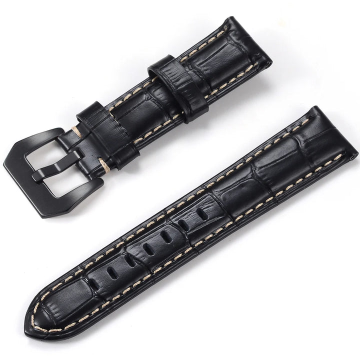 Men’s Genuine Leather Watch Band 22–24mm (Top Grain, High Quality)