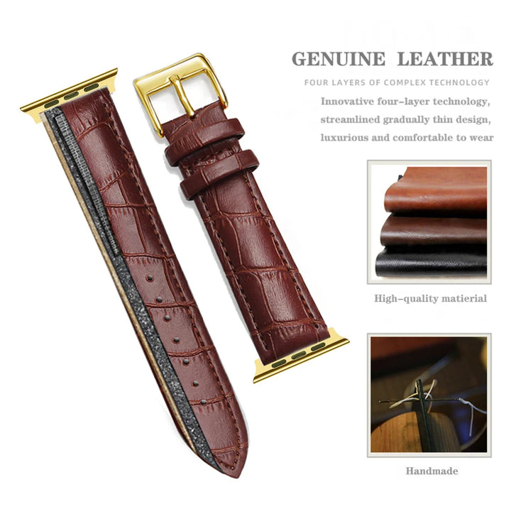 Leather Apple Watch Band (38/42mm, Series 3–6/SE Compatible)