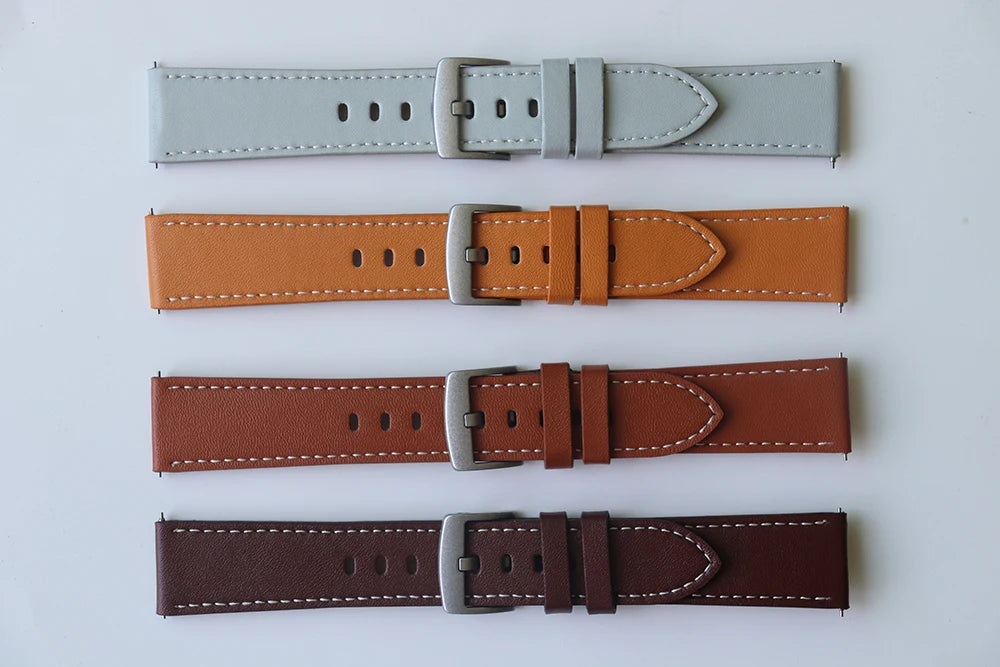 20mm 22mm Leather Strap For Samsung Galaxy Watch 3 Gear S3 Replacement Watch Band For Huawei Watch GT4 GT3 GT2