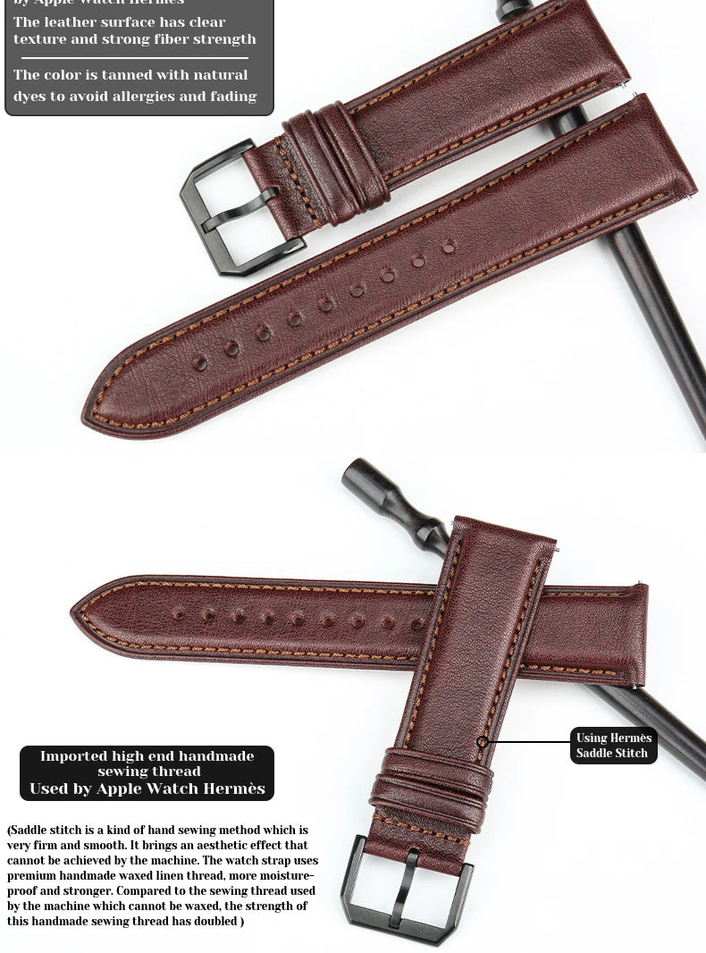 Quick Release Cow Leather Watch Strap 22mm 20mm For Huawei Watch GT 2 Pro Watchbands TISSOT Accessories Watch Band