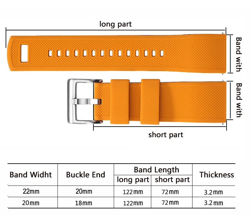 Premium Silicone Quick-Release Watch Band 18/20/22mm