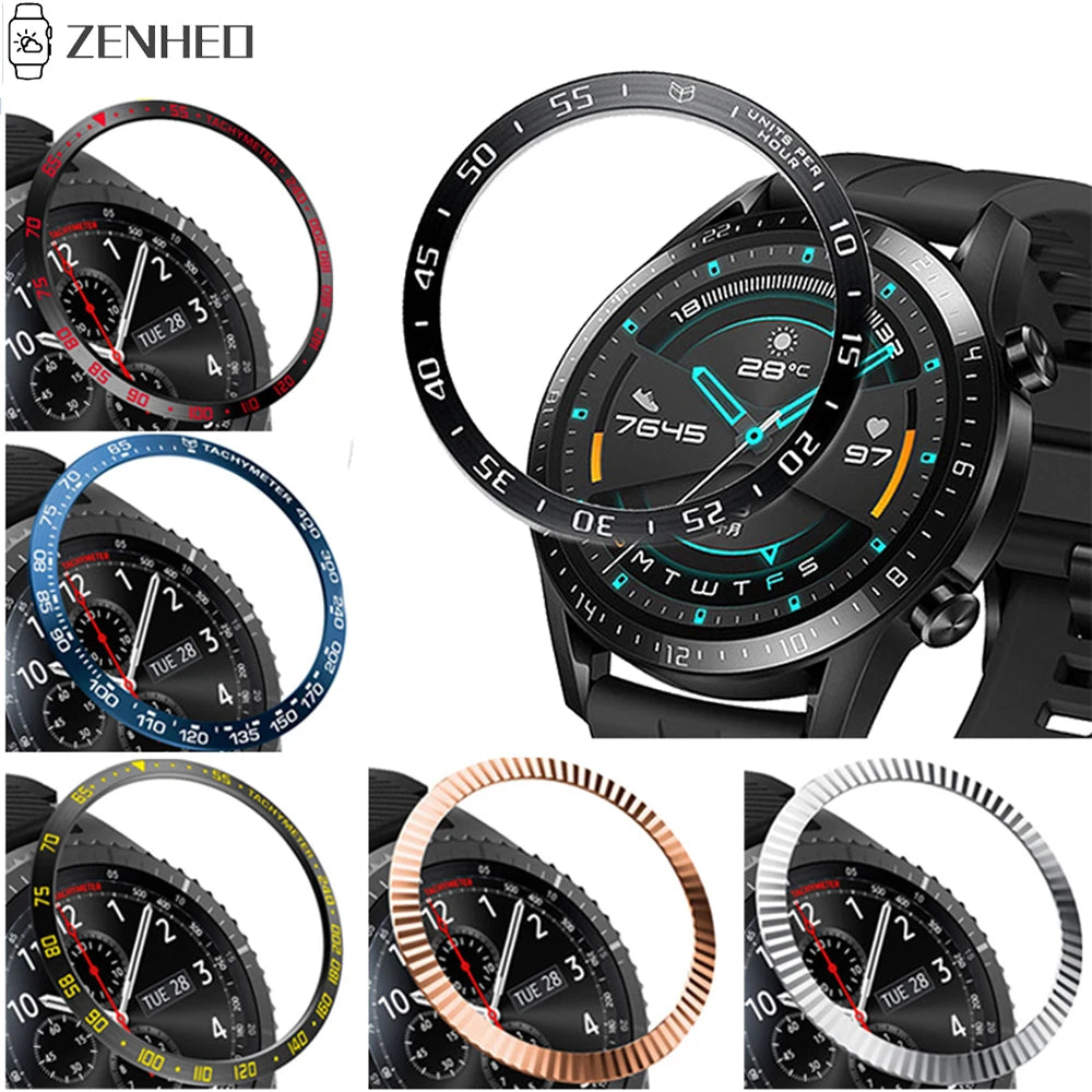 Stainless Steel Bezel Ring for Huawei Watch GT2 46mm & Samsung Galaxy Watch 46mm/Gear S3
