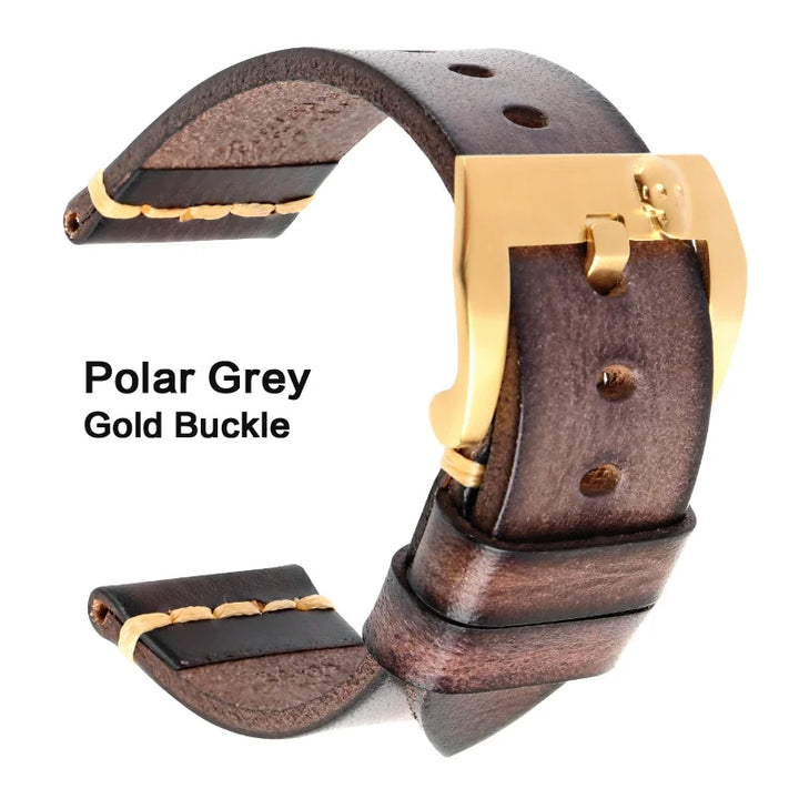 MAIKES Handmade Italian Leather Watch Strap – 18–24mm, Vintage for Panerai, Omega & IWC