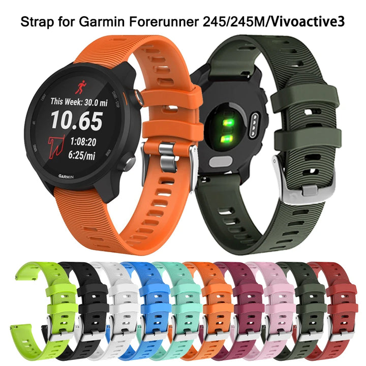 Colorful 20mm Silicone Strap for Garmin Forerunner & Vivomove