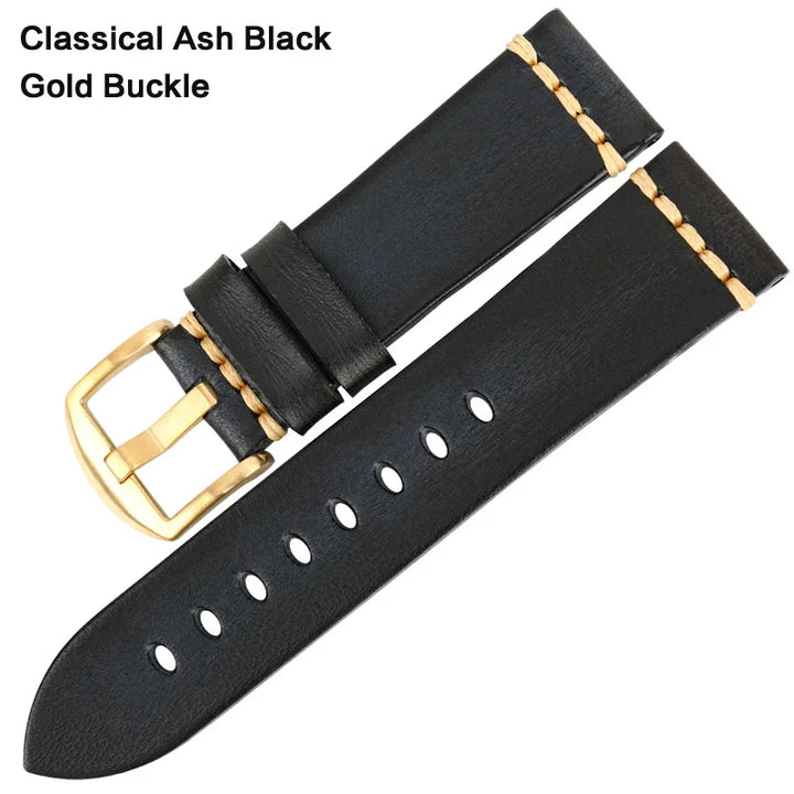 Handmade Vintage Leather Watch Strap 18–24mm – MAIKES