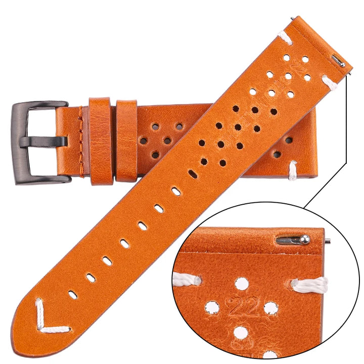 Vintage Oil Wax Leather Watch Strap for Samsung Galaxy Watch 3/4