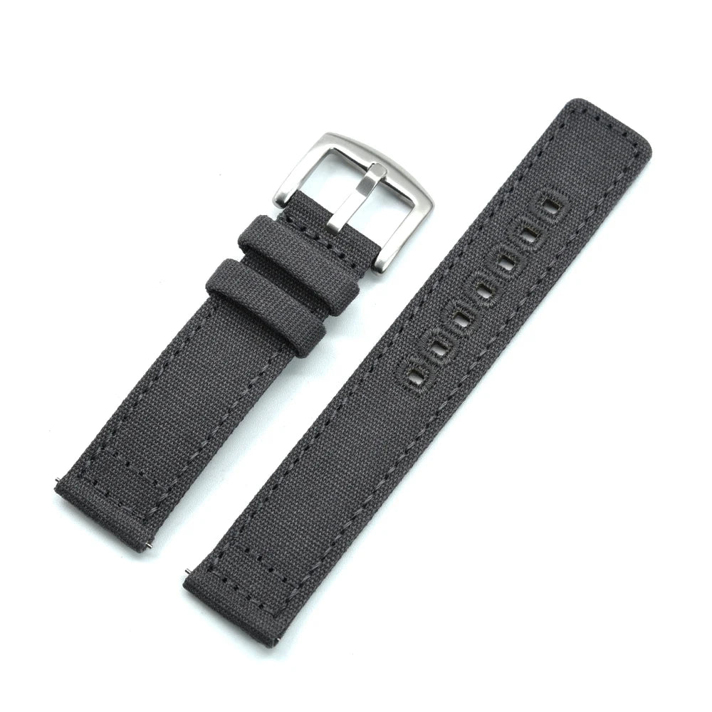 JUELONG Premium Nylon Sailcloth Watch Strap 20mm 22mm Canvas Sailcloth Watch Bands Quick Release Perfect Fit Flat End Universal