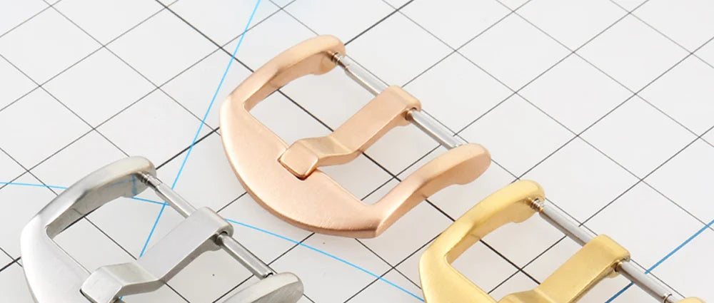 MAIKES Stainless Steel Watch Buckle 16mm 18mm 20mm 22mm 24mm Leather Strap Watch Clasp Black Rose Gold