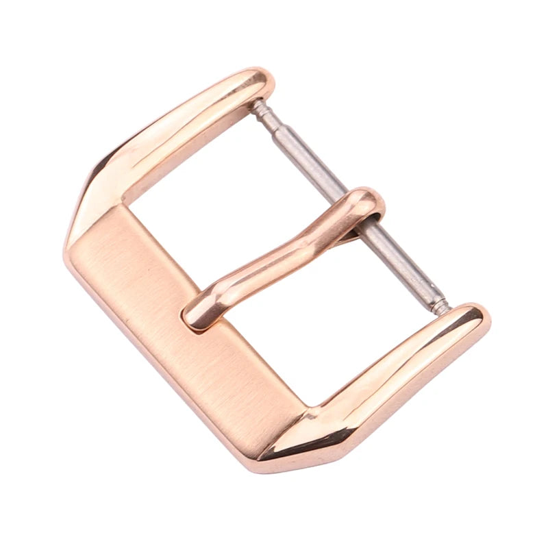 Middle Brushed Stainless Steel Watch Pin Buckle 16mm 18mm 20mm 22mm Silver Gold Black Leather Watch Band Strap Clasp Accessories