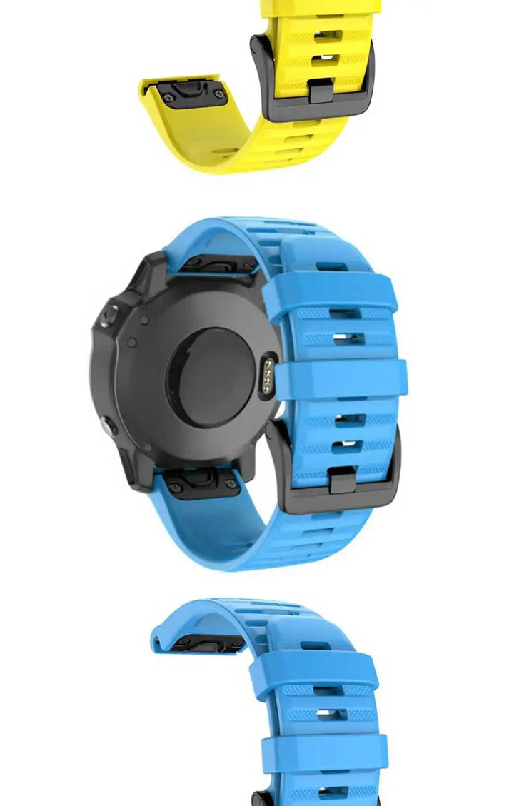 Quick-Release Silicone Sport Strap for Garmin Fenix & Forerunner (20-26mm)