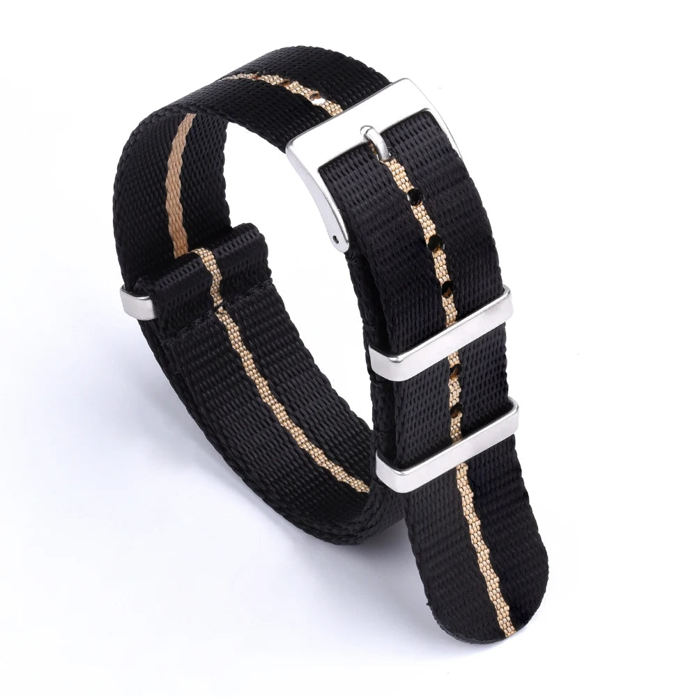NATOBELT 20–22mm Premium Seatbelt Nylon & Sailcloth Watch Strap – Pin Buckle for Men’s Watches