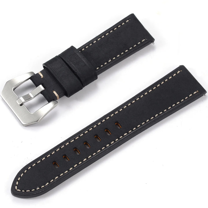 Men’s Genuine Leather Watch Band 22–24mm (Top Grain, High Quality)