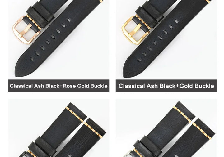 Handmade Vintage Leather Watch Strap 18–24mm – MAIKES