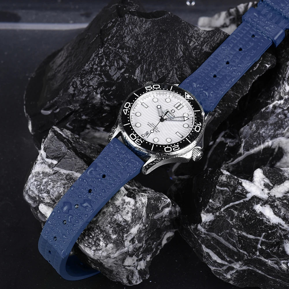 NATOBELT Quality Waffle FKM Rubber Strap 20mm 22mm Sport Quick Release Rubber Watchbands For Men's Diving Watch