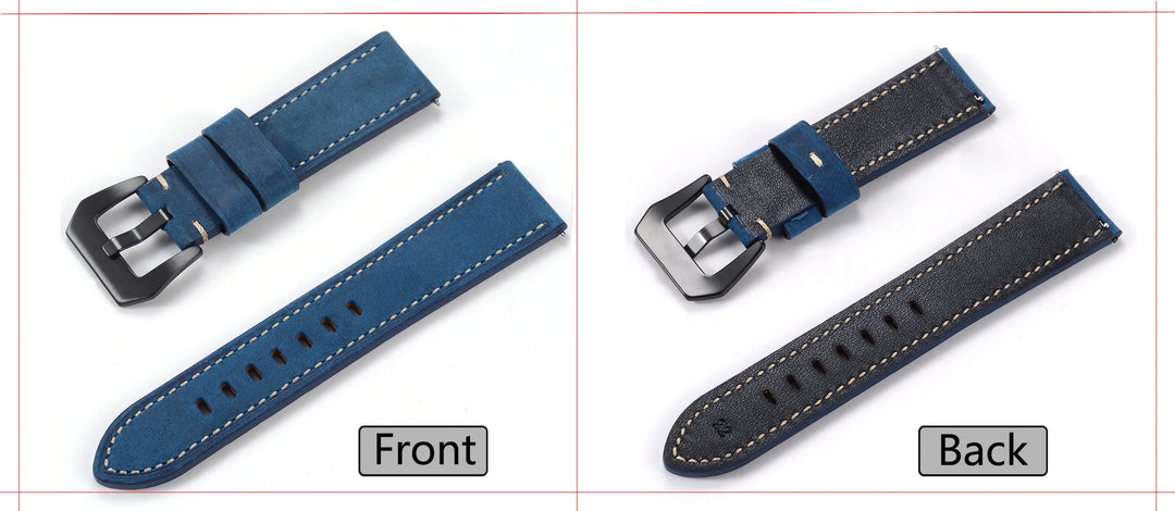 Men’s Genuine Leather Watch Band 22–24mm (Top Grain, High Quality)