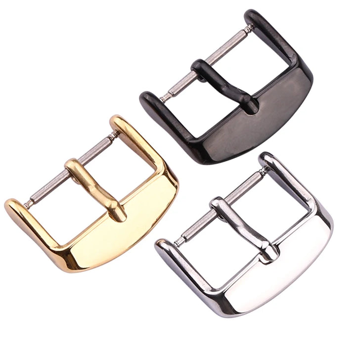 15pcs Stainless Steel Watch Clasps – 16–24mm, Silver/Gold